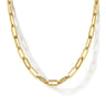 14K Yellow Gold Paper Clip Chain Necklace