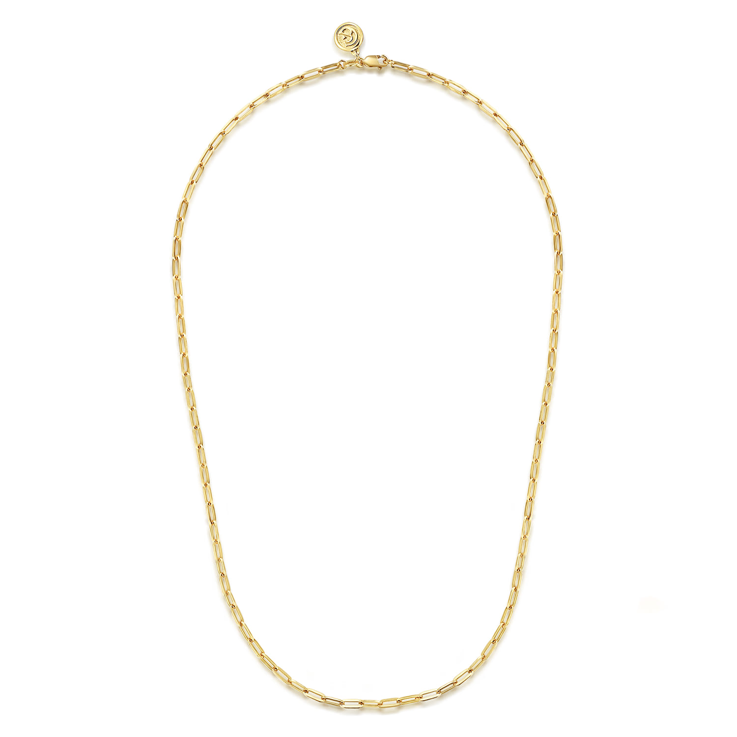 14K Yellow Gold Paper Clip Chain Necklace - Shot 2