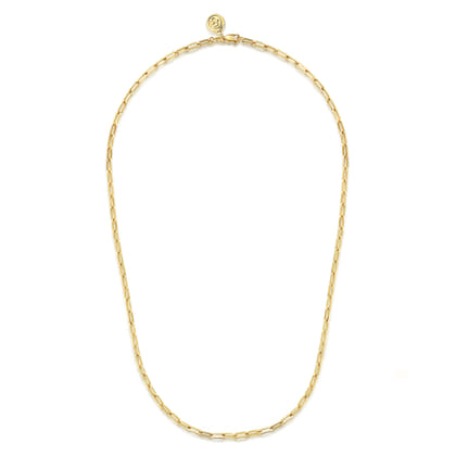 14K Yellow Gold Paper Clip Chain Necklace