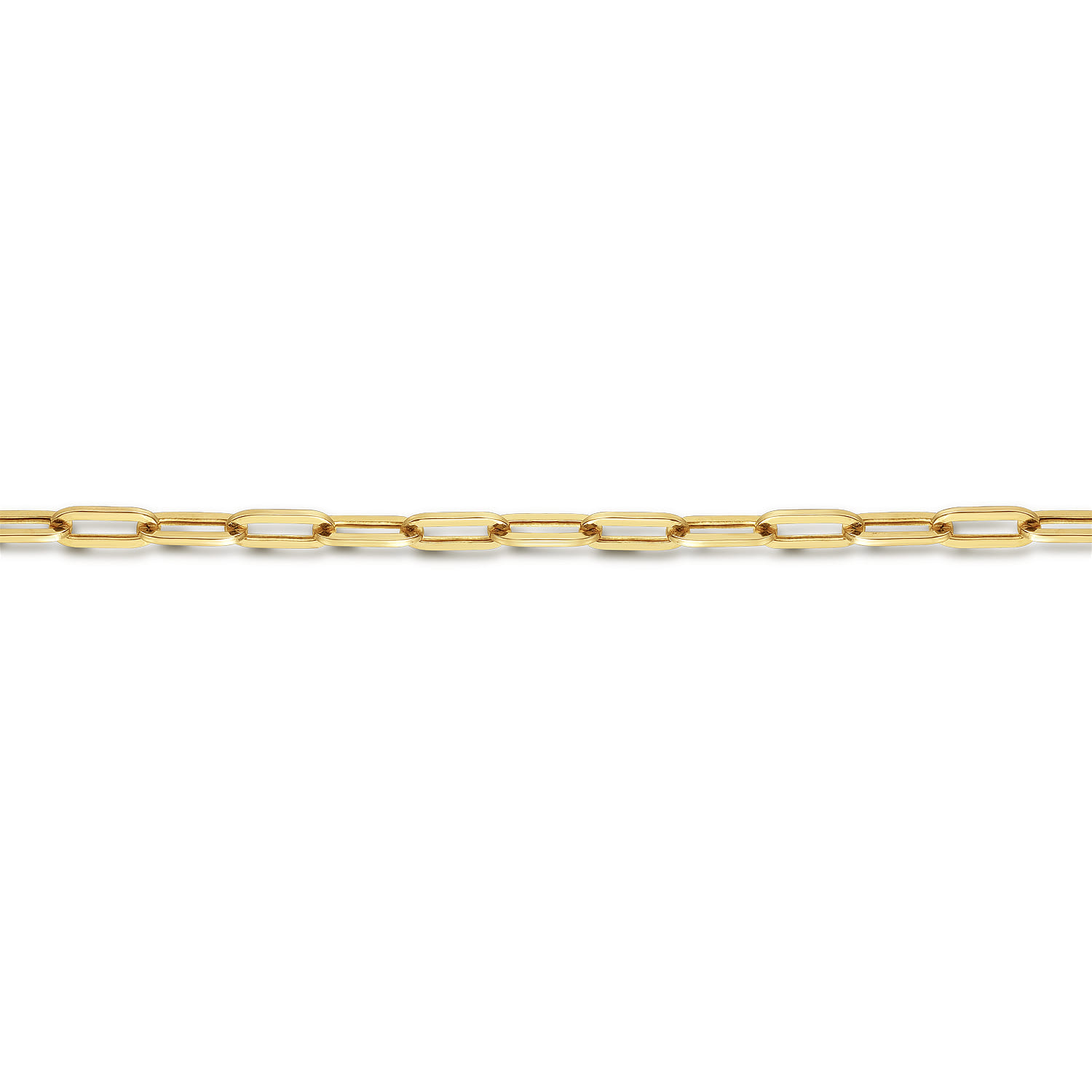 14K Yellow Gold Paperclip Chain Bracelet 2.3mm 7 inch