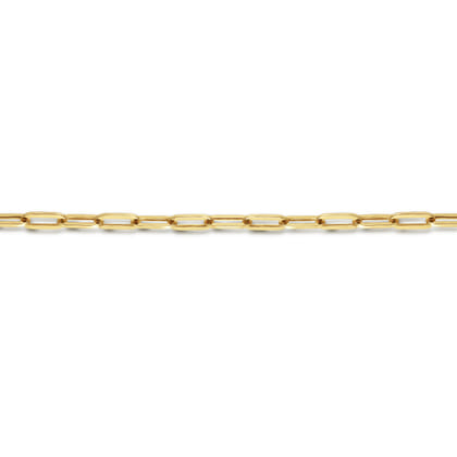14K Yellow Gold Paperclip Chain Bracelet 2.3mm 7 inch