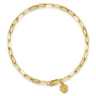 14K Yellow Gold Paperclip Chain Bracelet 3.1mm 7 inch