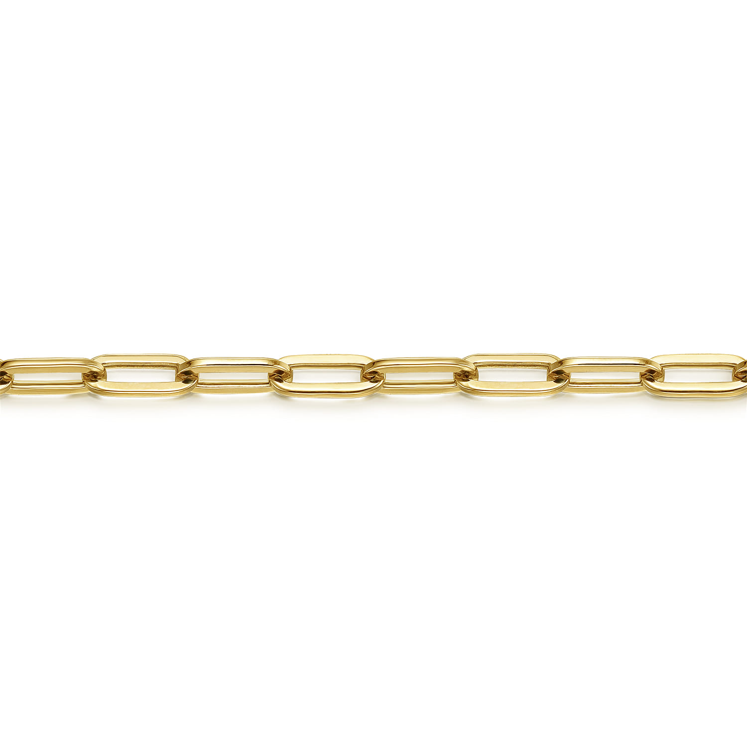 14K Yellow Gold Paperclip Chain Bracelet 3.1mm 7 inch - Shot 2