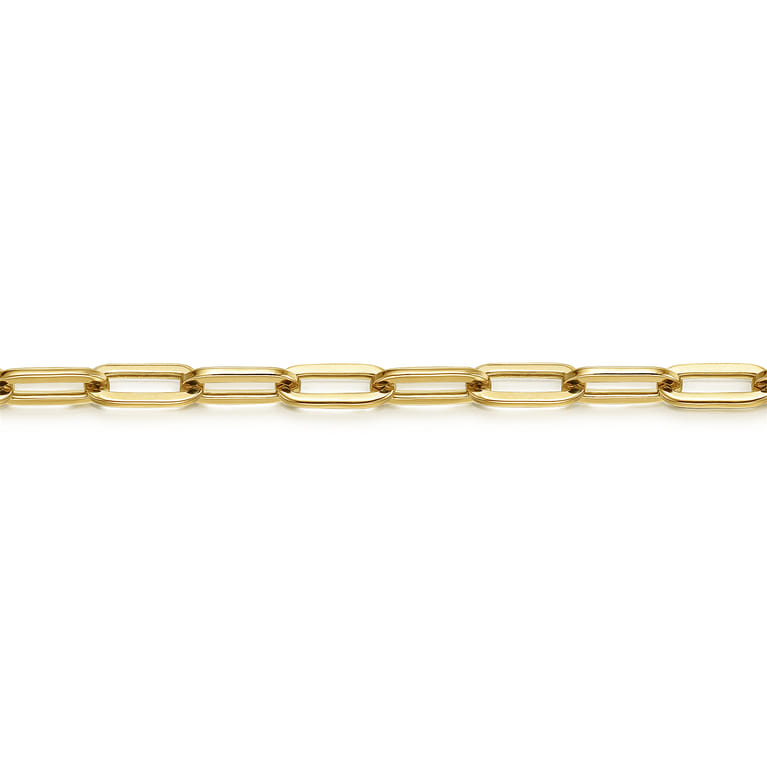 14K Yellow Gold Paperclip Chain Bracelet 3.1mm 7 inch - Shot 2