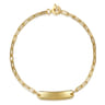 14K Yellow Gold Paperclip Chain Personalized Bracelet
