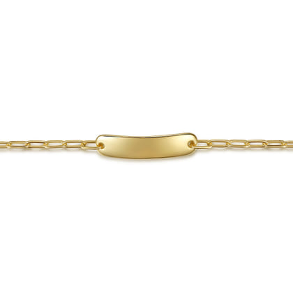 14K Yellow Gold Paperclip Chain Personalized Bracelet