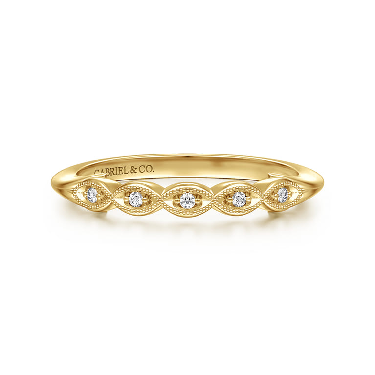 Straight Wedding Ring in 14k Yellow Gold with  Natural Diamond at Gabriel & Co. - Shot 1
