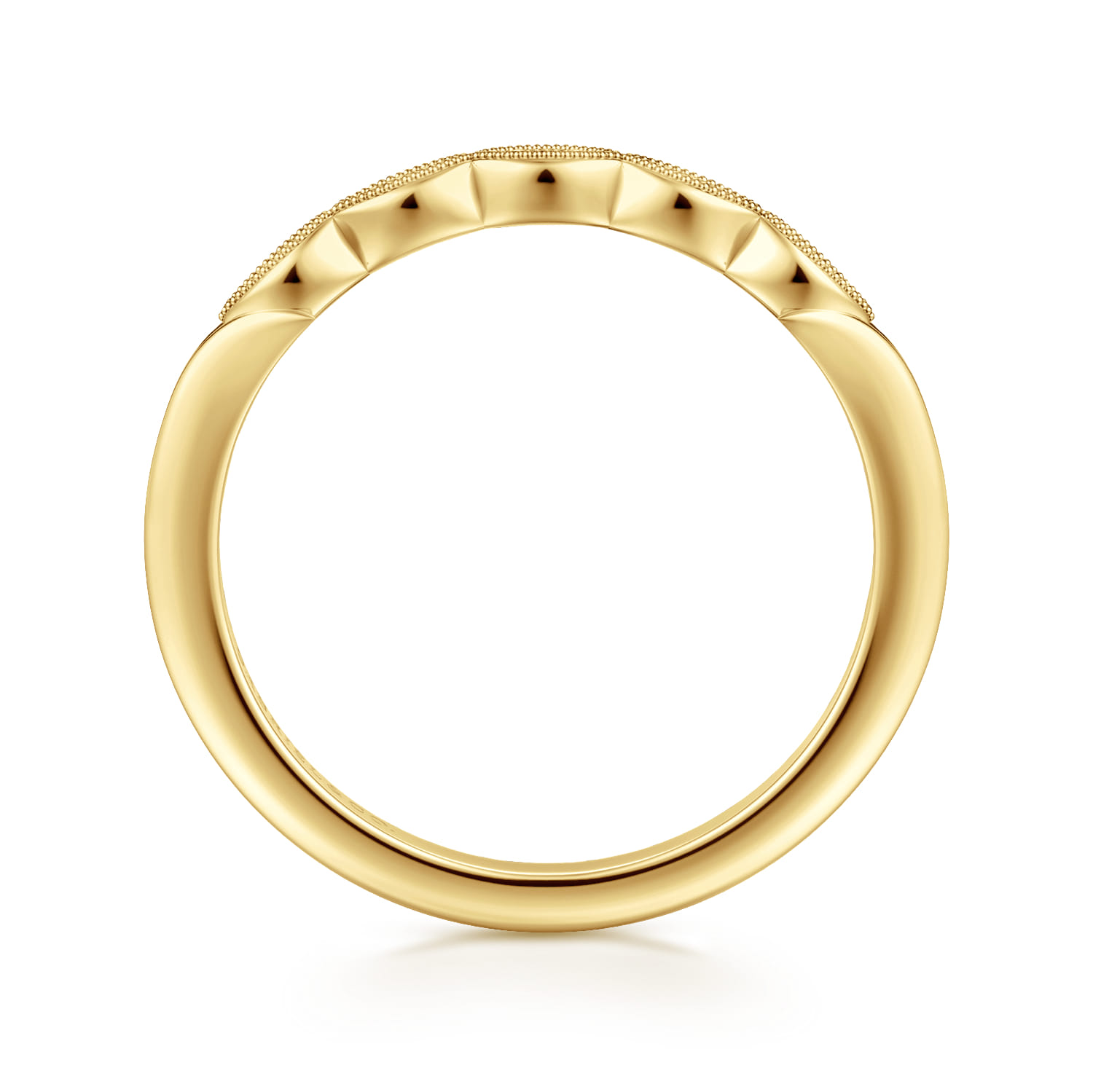 Straight Wedding Ring in 14k Yellow Gold with  Natural Diamond at Gabriel & Co. - Shot 2