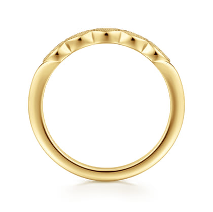 14K Yellow Gold Pave Diamond Anniversary Band