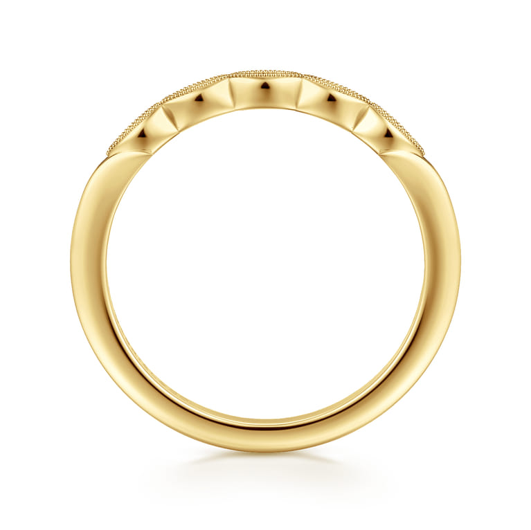 Straight Wedding Ring in 14k Yellow Gold with  Natural Diamond at Gabriel & Co. - Shot 2