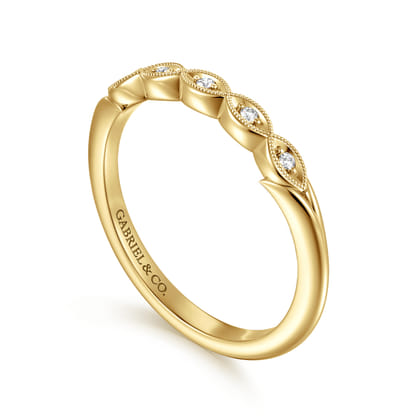 14K Yellow Gold Pave Diamond Anniversary Band