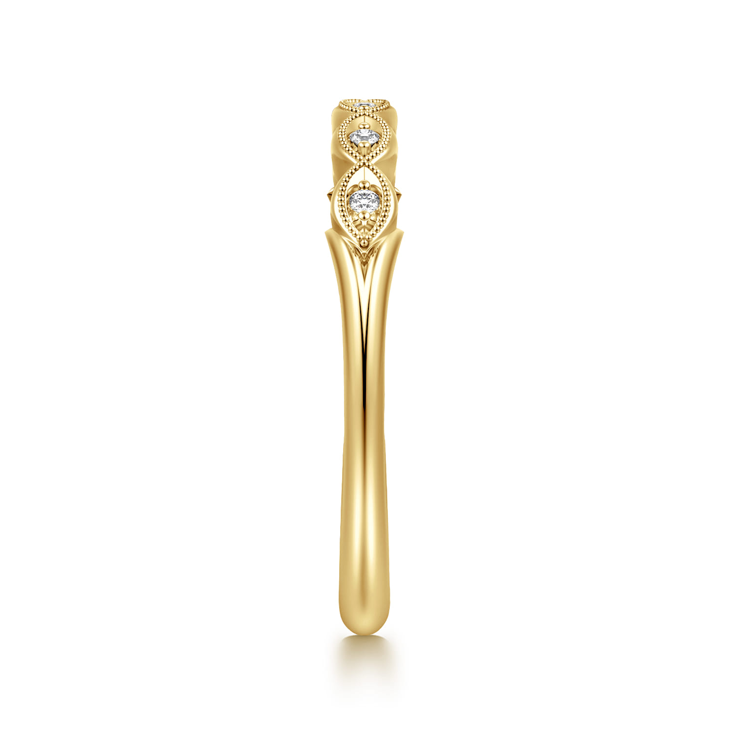 Straight Wedding Ring in 14k Yellow Gold with  Natural Diamond at Gabriel & Co. - Shot 4