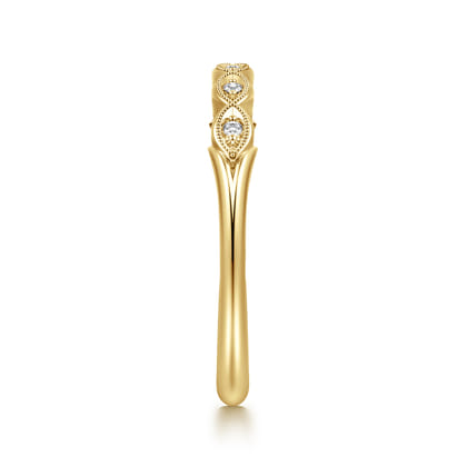 14K Yellow Gold Pave Diamond Anniversary Band