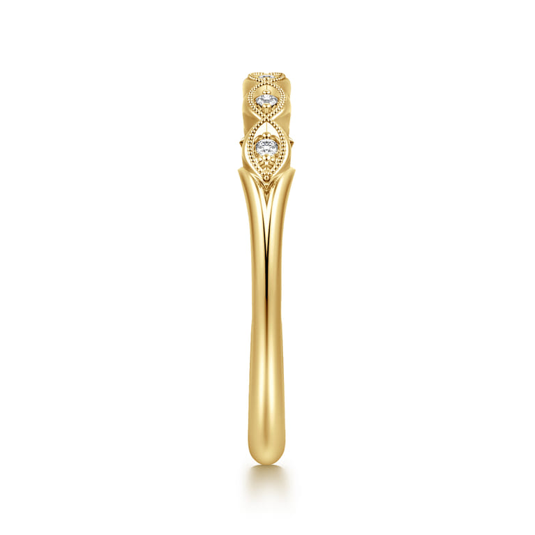 Straight Wedding Ring in 14k Yellow Gold with  Natural Diamond at Gabriel & Co. - Shot 4