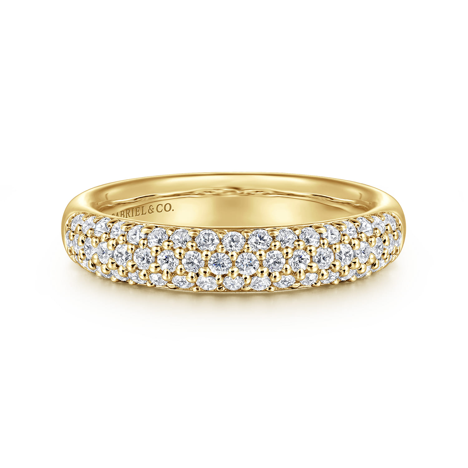 Fancy Wedding Ring in 14k Yellow Gold with Round Natural Diamond at Gabriel & Co. - Shot 1