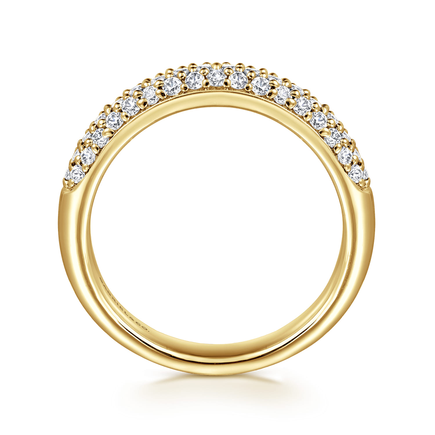 Fancy Wedding Ring in 14k Yellow Gold with Round Natural Diamond at Gabriel & Co. - Shot 2