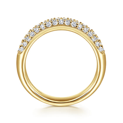 14K Yellow Gold Pave Diamond Anniversary Band