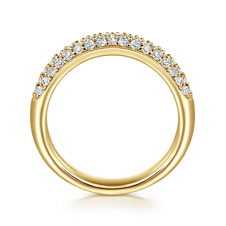 Fancy Wedding Ring in 14k Yellow Gold with Round Natural Diamond at Gabriel & Co. - Shot 2