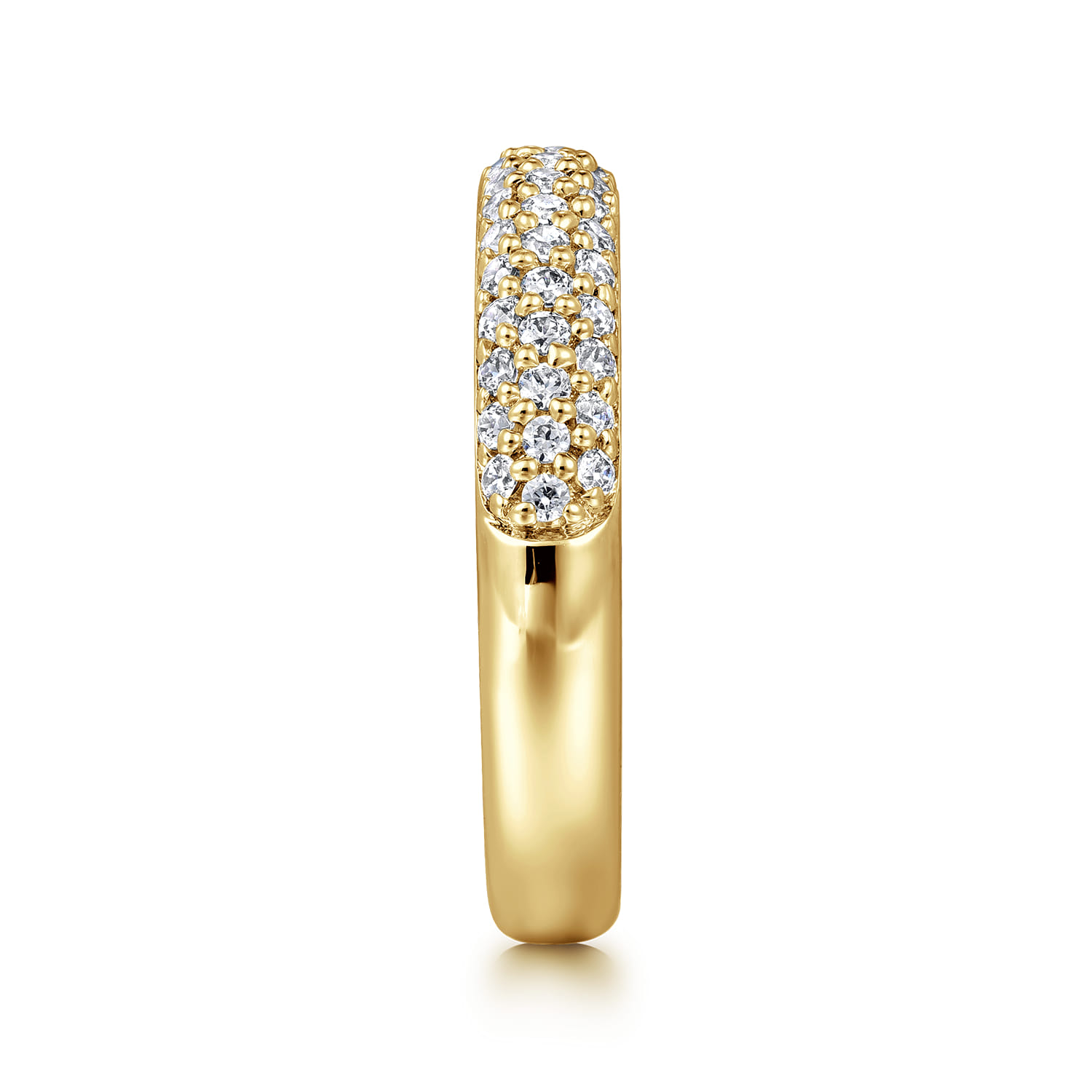 Fancy Wedding Ring in 14k Yellow Gold with Round Natural Diamond at Gabriel & Co. - Shot 4