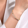 14K Yellow Gold Pave Diamond Bangle with Pyramid Stations - 0.73 ct