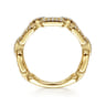 14K Yellow Gold Pave Diamond Chain Link Stackable Ring Band - 0.35 ct