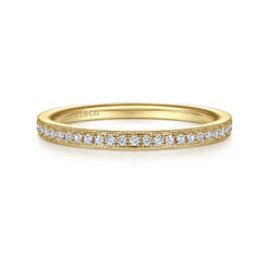 14K Yellow Gold Pavé Diamond Eternity Stackable Ring