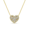 14K Yellow Gold Pave Diamond Heart Pendant Necklace - 0.25 ct