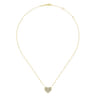 14K Yellow Gold Pave Diamond Heart Pendant Necklace - 0.25 ct