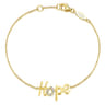 14K Yellow Gold Pave Diamond Hope Bracelet - 0.03 ct