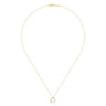 14K Yellow Gold Pave Diamond Open Heart Necklace - 0.11 ct