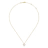 14K Yellow Gold Pave Diamond Open Heart Necklace - 0.12 ct