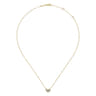 14K Yellow Gold Pave Diamond Pendant Heart Necklace - 0.06 ct