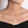 14K Yellow Gold Pave Diamond Pendant Heart Necklace - 0.06 ct