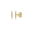 14K Yellow Gold Pave Diamond Spiked Stud Earrings - 0.07 ct