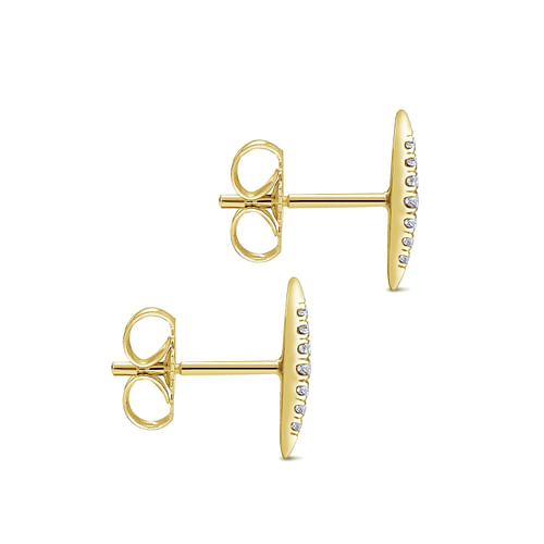 14K Yellow Gold Pave Diamond Spiked Stud Earrings - 0.07 ct - Shot 3