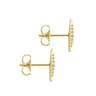 14K Yellow Gold Pave Diamond Spiked Stud Earrings - 0.07 ct