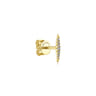 14K Yellow Gold Pave Diamond Spiked Stud Single Earring - 0.04 ct