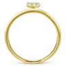 14K Yellow Gold Pave Diamond Uppercase B Initial Ring - 0.08 ct