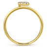 14K Yellow Gold Pave Diamond Uppercase C Initial Ring - 0.05 ct