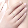 14K Yellow Gold Pave Diamond Uppercase E Initial Ring - 0.06 ct