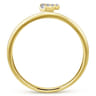 14K Yellow Gold Pave Diamond Uppercase F Initial Ring - 0.05 ct