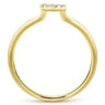 14K Yellow Gold Pave Diamond Uppercase G Initial Ring - 0.07 ct