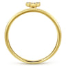 14K Yellow Gold Pave Diamond Uppercase H Initial Ring - 0.07 ct