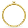 14K Yellow Gold Pave Diamond Uppercase I Initial Ring - 0.03 ct