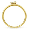 14K Yellow Gold Pave Diamond Uppercase J Initial Ring - 0.04 ct