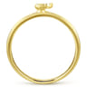 14K Yellow Gold Pave Diamond Uppercase K Initial Ring - 0.05 ct