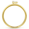 14K Yellow Gold Pave Diamond Uppercase L Initial Ring - 0.04 ct