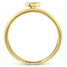 14K Yellow Gold Pave Diamond Uppercase N Initial Ring - 0.06 ct