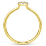 14K Yellow Gold Pave Diamond Uppercase O Initial Ring - 0.06 ct
