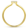 14K Yellow Gold Pave Diamond Uppercase Q Initial Ring - 0.07 ct